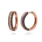 14K Strawberry Gold Diamond Hoop Earrings // Store Display