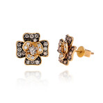 14K Yellow Gold Diamond Stud Earrings // Store Display