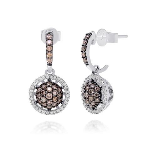 14K White Gold Diamond Drop Earrings // 3.8g // Store Display