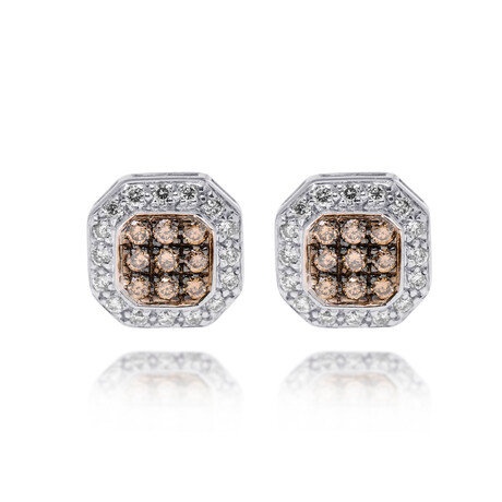 14K White Gold Diamond Stud Earrings // 6.6g // New