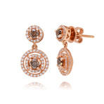 14K Strawberry Gold Diamond Drop Earrings // Store Display