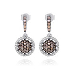 14K White Gold Diamond Drop Earrings // 3.8g // Store Display