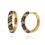 14K Yellow Gold Diamond Hoop Earrings // Store Display