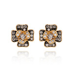 14K Yellow Gold Diamond Stud Earrings // Store Display
