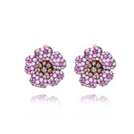 14K Strawberry Gold Diamond + Pink Sapphire Drop Earrings // Store Display
