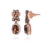14K Strawberry Gold Diamond + Smoky Quartz Drop Earrings // Store Display