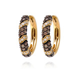 14K Yellow Gold Diamond Hoop Earrings // Store Display