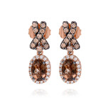 14K Strawberry Gold Diamond + Smoky Quartz Drop Earrings // Store Display