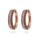 14K Strawberry Gold Diamond Hoop Earrings // Store Display