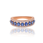 14K Rose Gold Diamond + Sapphire Ring // Ring Size:6.75 // New