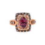 14K Strawberry Gold Diamond Rhodolite Ring // Ring Size: 6.75 // Store Display