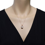14K Rose Gold  Morganite + Diamond Pendant Necklace // 18" // New