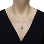 14K White Gold Diamond Pendant Necklace // 16" // Store Display