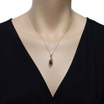 14K Strawberry Gold Diamond + Rhodolite Pendant Necklace // 18" // Store Display