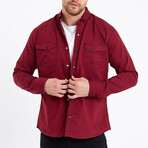 Solid Flannel Shirt // Burgundy (S)