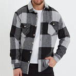 Checkered Flannel Shirt // Black + Gray (S)