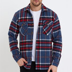 Silas Plaid Lumberjack Shirt // Navy (L)