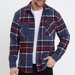 Silas Plaid Lumberjack Shirt // Navy (L)