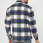 Plaid Flannel Shirt // Brown + Beige + White + Navy Blue (XS)