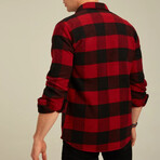 Checkered Flannel Shirt // Black + Red (XL)