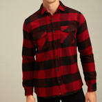 Checkered Flannel Shirt // Black + Red (M)