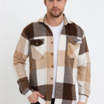 Checkered Flannel Shirt // Brown + Beige + White (S) - Dewsa Plus ...