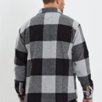 Checkered Flannel Shirt // Black + Gray (S)