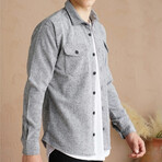 Solid Flannel Shirt // Gray (M)