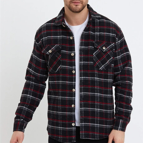 Josh Plaid Lumberjack Shirt // Black (XS)