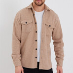 Solid Flannel Shirt // Beige (L)