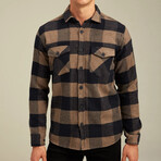 Checkered Flannel Shirt // Black + Brown (XS)