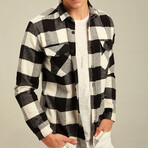 Checkered Flannel Shirt // Black + White (2XL)