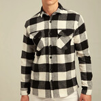 Checkered Flannel Shirt // Black + White (M)