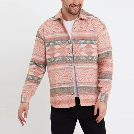 Nolan Plaid Lumberjack Shirt // Pink (XS)