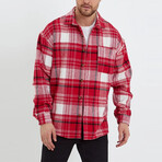 Plaid Flannel Shirt // Red + White+ Black (S)