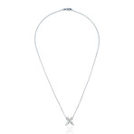 18K White Gold Diamond Necklace // 16" // New