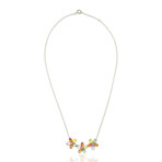 18K Yellow Gold Sapphires + Diamond Necklace // 16" // New