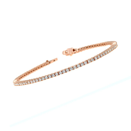18K Rose Gold Diamond Tennis Bracelet // 7.25" // New
