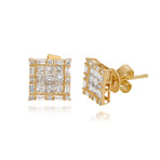 Fine Jewelry // 18K Yellow Gold Diamond Stud Earrings // New