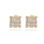 Fine Jewelry // 18K Yellow Gold Diamond Stud Earrings // New