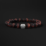 Essential Red Tiger Eye Bracelet // Silver + Red (X-Small)