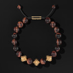 Premium Red Tiger Eye Bracelet // Gold + Red (X-Small)