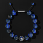 Waves Blue Tiger Eye Bracelet // Silver + Blue (X-Small)