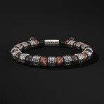 Royale Red Tiger Eye Bracelet // Silver + Red (X-Small)