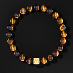 Essential Tiger Eye Bracelet // Gold + Yellow + Brown (X-Small)
