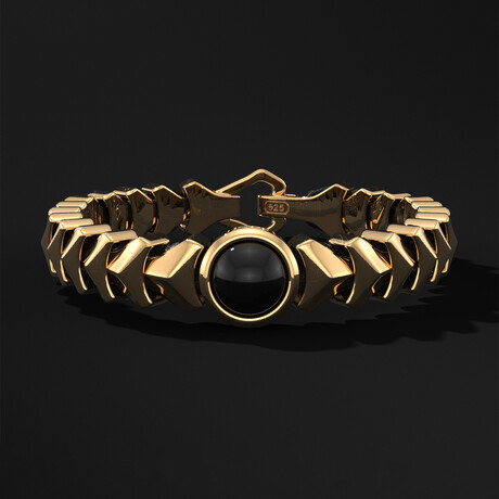 Kudos Gold Bracelet // Gold +  Black (X-Small)