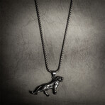 Dog Tag Etched Pendant // Silver