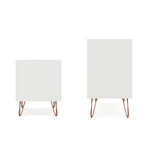 Rockefeller Mid Century Modern Dresser + Nightstand // Set of 2 (White)