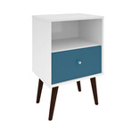 Liberty Mid-Century Modern Nightstand 1.0 // 1 Cubby Space + 1 Drawer (White)