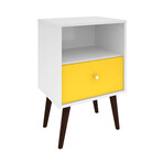 Liberty Mid-Century Modern Nightstand 1.0 // 1 Cubby Space + 1 Drawer (White)